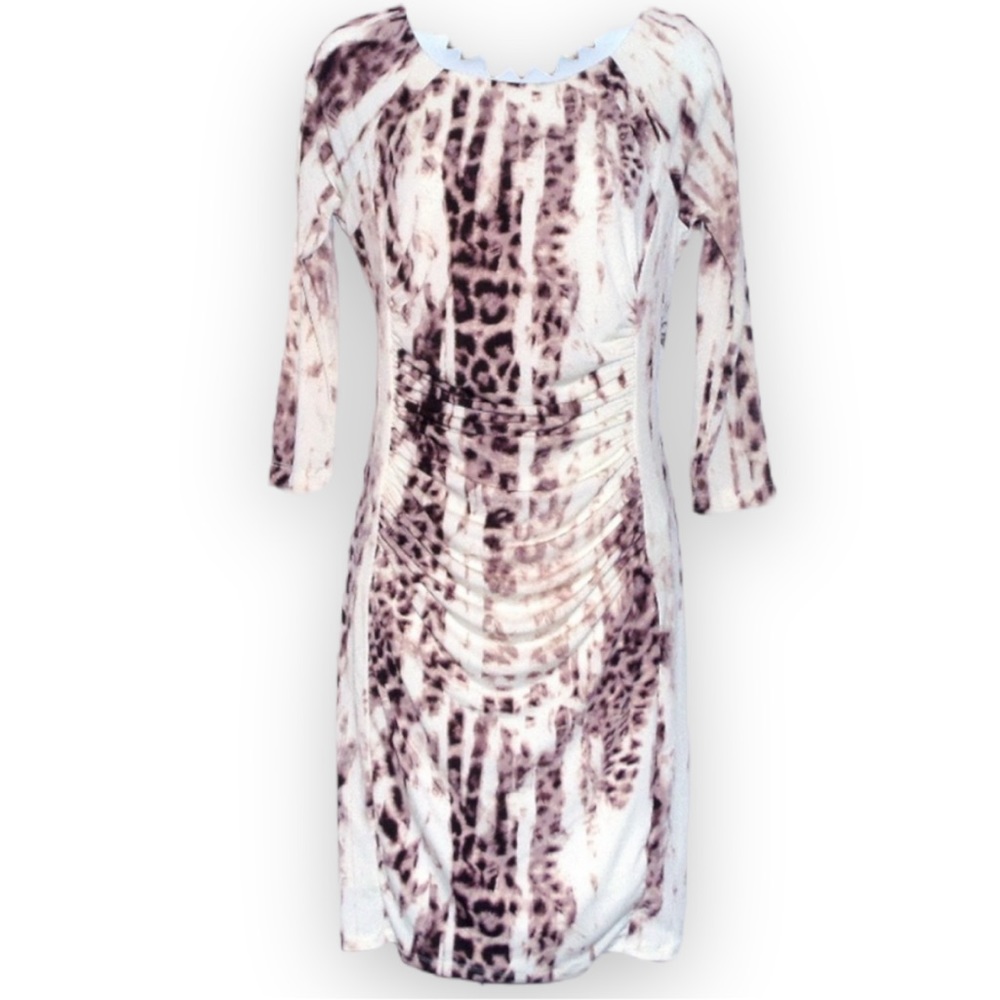 Jennifer Lopez 3/4 Sleeve Animal Print Sheath Dress | EUC Size M